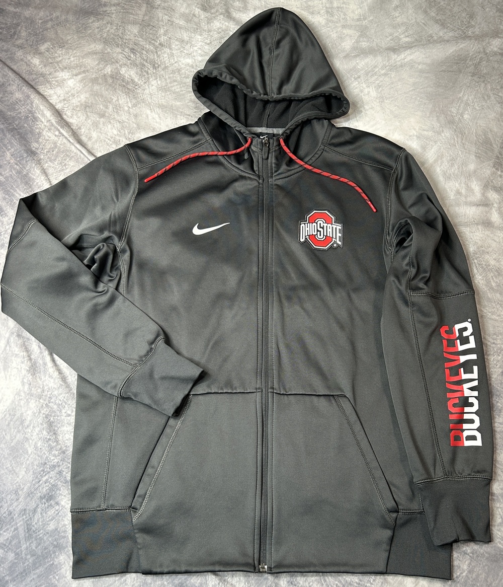 Ohio State Buckeyes Jacket Mens Large NCAA Football Nike Therma-FIT Full Zip